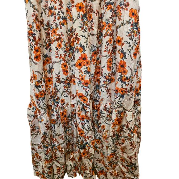 Chelsea 28 Floral Ruffle Sleeve Organic Cotton Midi dress Size XL - Picture 8 of 11